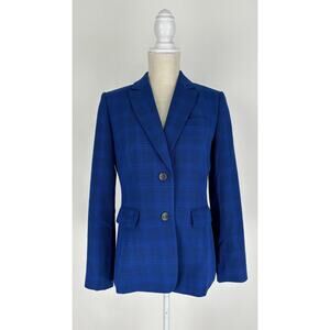Tahari ASL Blazer Jacket Womens Size 8 Blue 2 Button Closure Career Academia